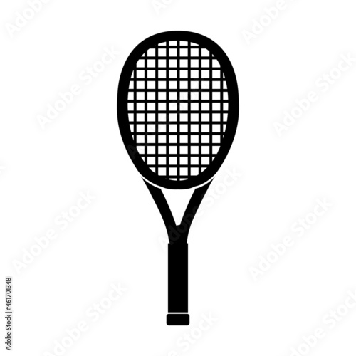 Tennis racket icon, stock vector, tennis logo isolated on white background