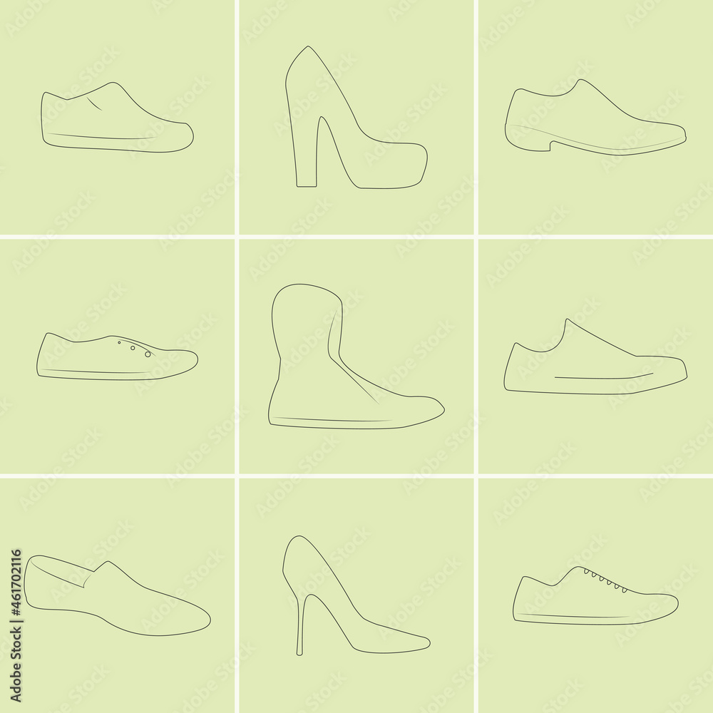 Fototapeta premium Vector illustrations on the theme shoes