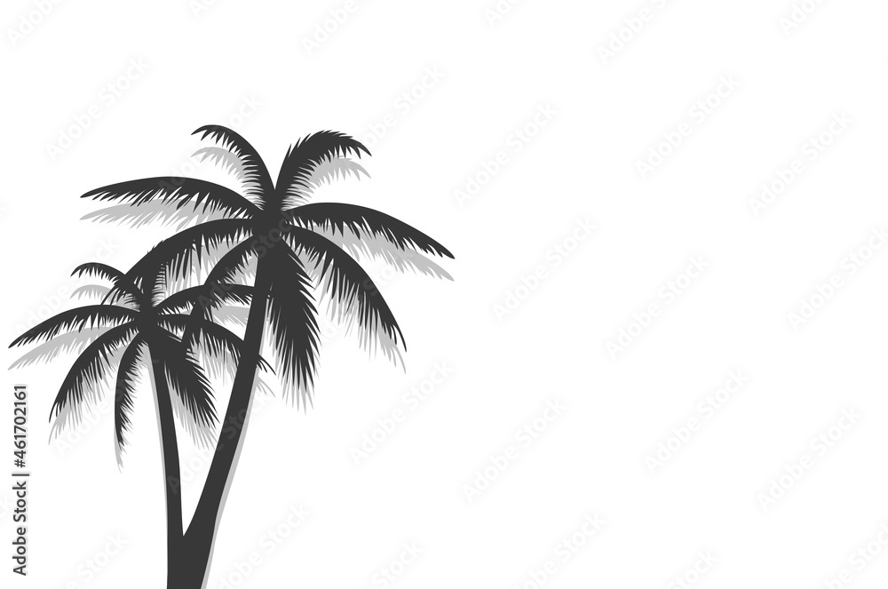 Palm tree poster isolated on white background. Modern palm trees summer backdrop for wallpaper, placard and ad. Palm tree for cover and banner. Creative art concept, vector illustration Palm tree poster isolated on white background. Modern palm trees summer backdrop for wallpaper, placard and ad. Palm tree for cover and banner. Creative art concept, vector illustration