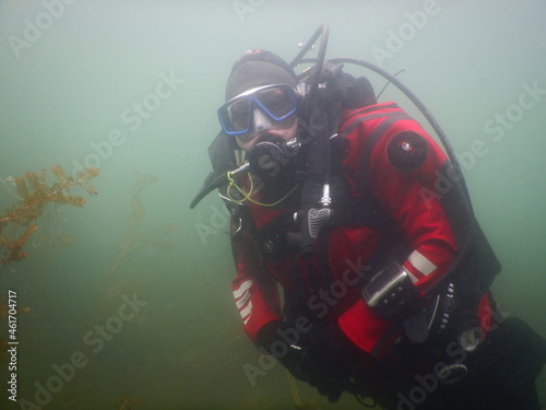 scuba diver in the underwater photo