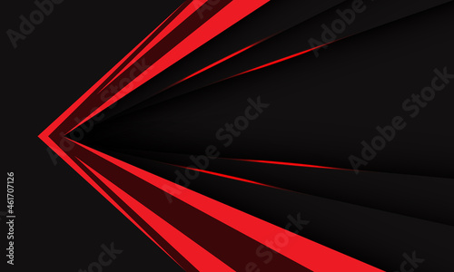 Abstract red black metallic arrow speed direction geometric design modern technology futuristic background vector
