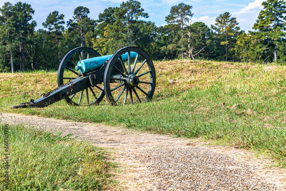 Civil War cannon on an old road
