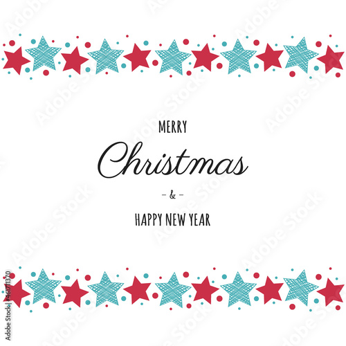 Christmas card with stars and wishes. Vector