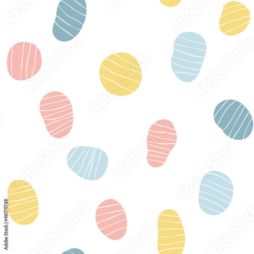 Seamless pattern with abstract multicolored blobs on a white background