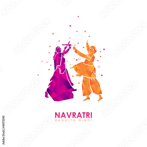 DANDIYA NIGHT CELEBRATION ON NAVRATRI. VECTOR