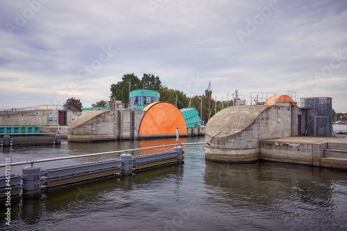 Wallpaper Mural Wieck, Greifswald, Germany - Weir system against flooding- View see side Torontodigital.ca