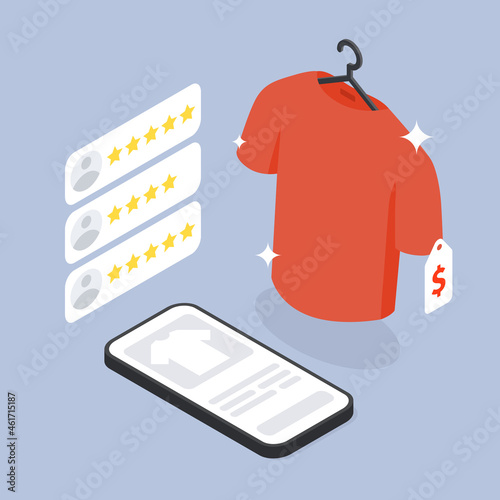 Customer Online Feedback Isometric Illustration