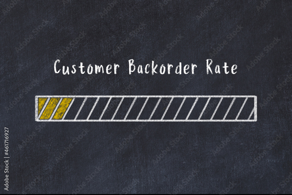 Logistics low KPI concept. Chalk progress bar and inscription Customer ...
