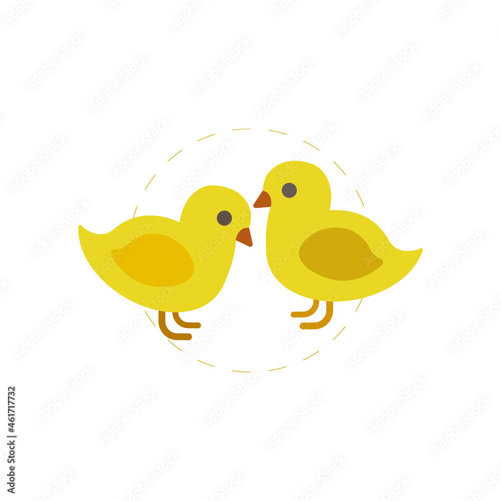Chick flat icon. Chicken clipart on white background.