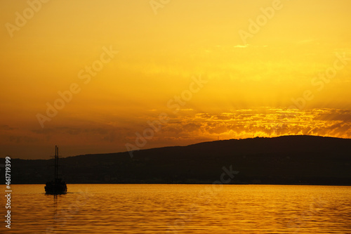 sunset over the lake