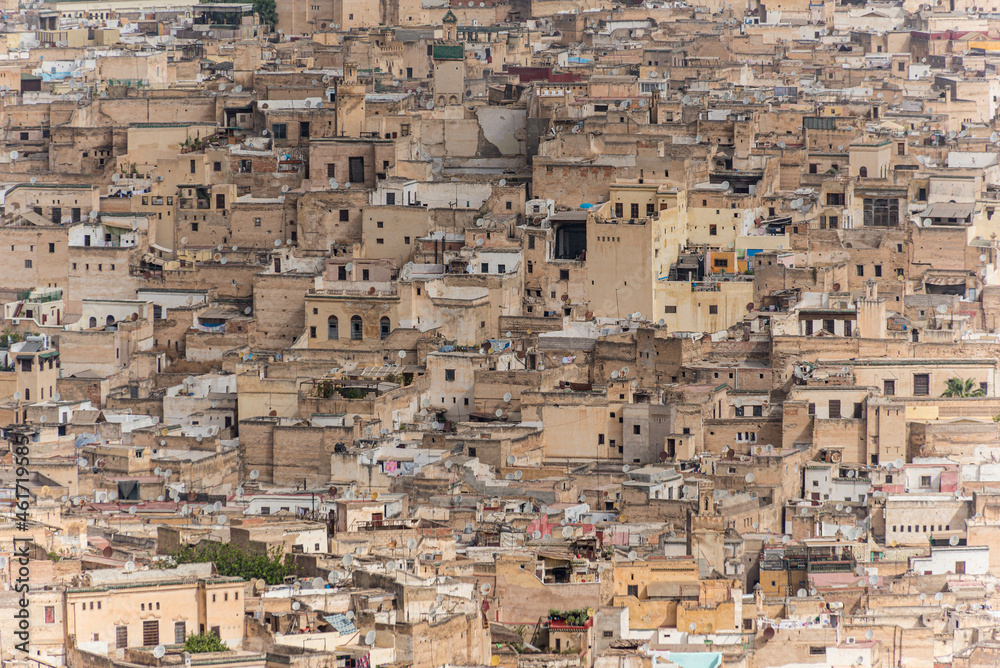 Panorama der Medina von Fes in Marokko