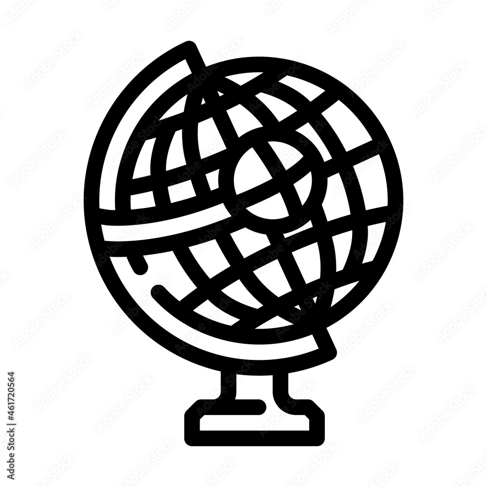 globe for researching business globalization line icon vector. globe for researching business globalization sign. isolated contour symbol black illustration globe for researching business globalization line icon vector. globe for researching business globalization sign. isolated contour symbol black illustration