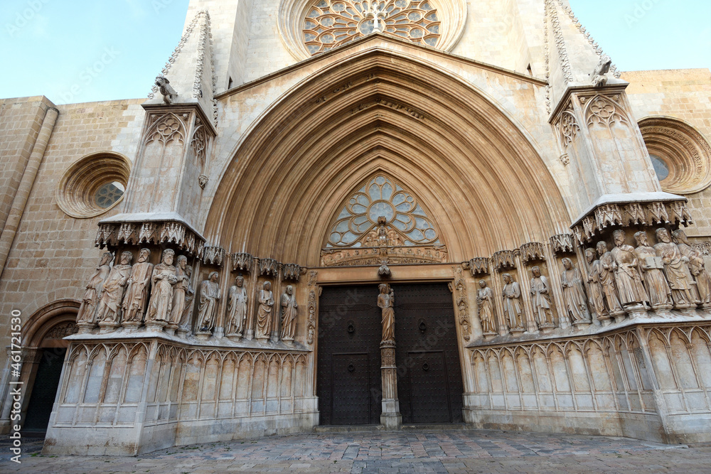 door of the cathedral of Tarragona, Catalonia, Spain