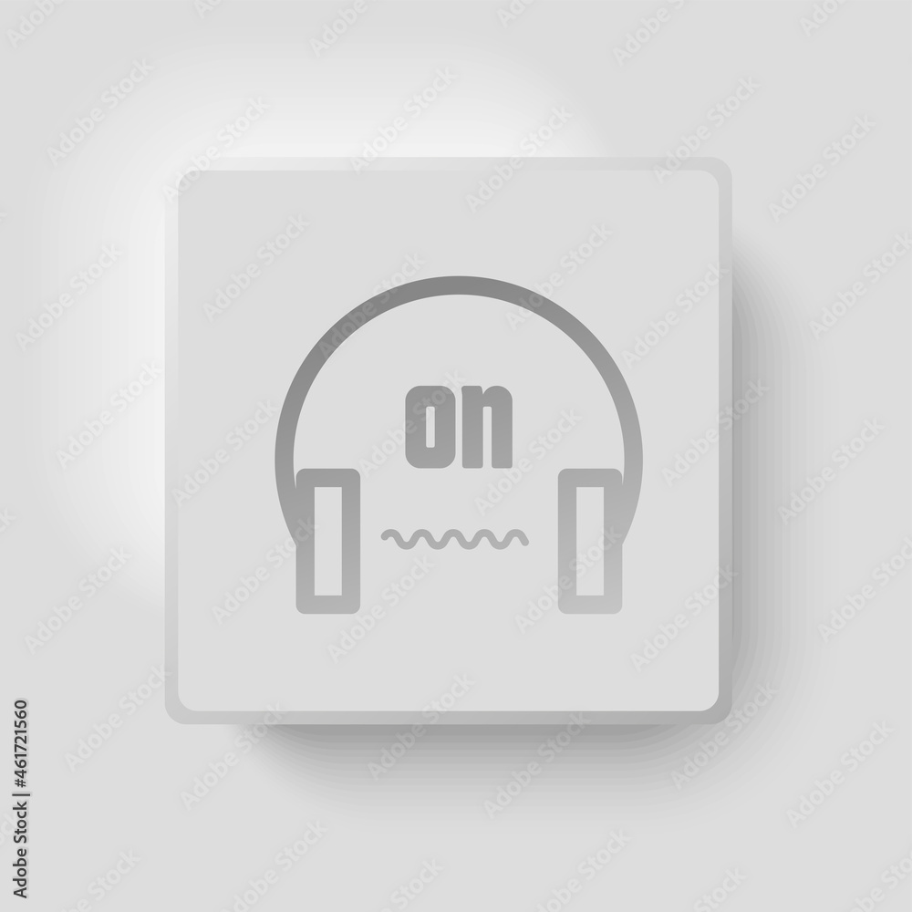 Headphones modern style button for your website, app, page, template, layout design. Vector illustration. Headphones modern style button for your website, app, page, template, layout design. Vector illustration.