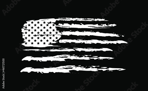 Vector of the white grunge usa flag
