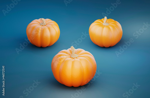pumpkin and pumpkins,3d rendering