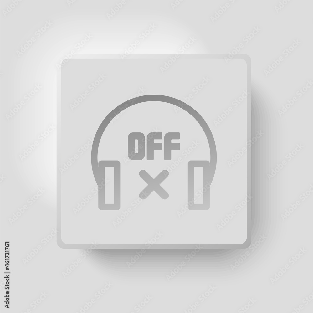 Headphones modern style button for your website, app, page, template, layout design. Vector illustration.