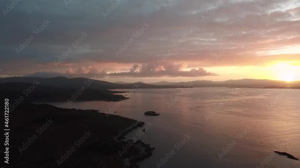 Aerial Pan of Sunrise Around Zeltand Pier, County Cork Aerial Pan of Sunrise Around Zeltand Pier, County Cork