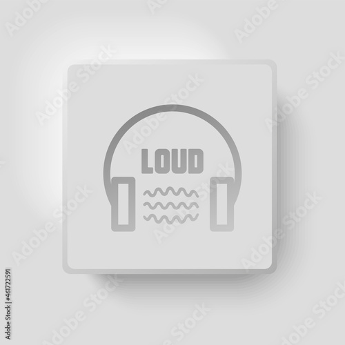 Headphones modern style button for your website, app, page, template, layout design. Vector illustration.