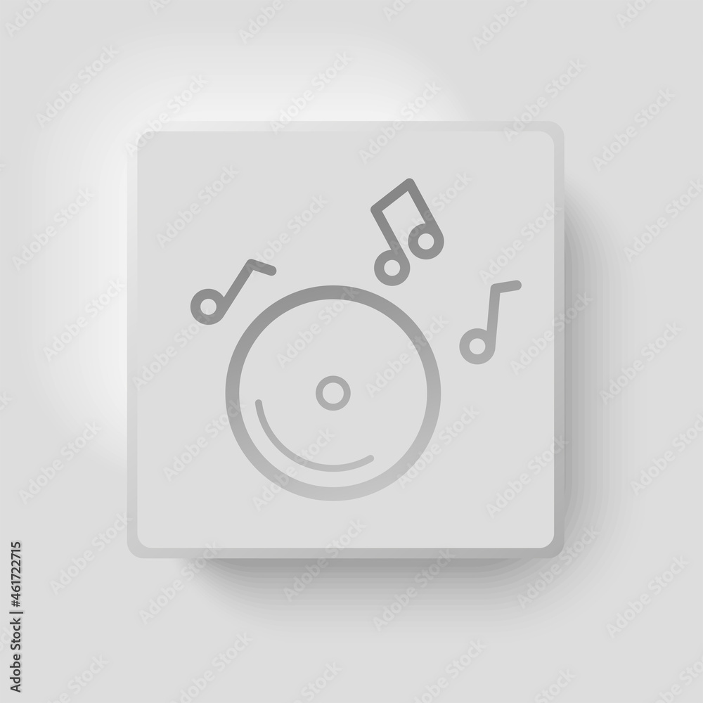Music button design element for your website, page, template, layout. Graphic design creative element. Vector illustration. Music button design element for your website, page, template, layout. Graphic design creative element. Vector illustration.