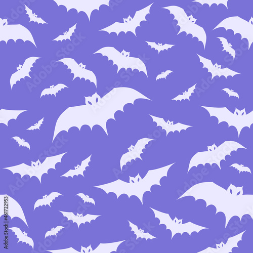 seamless pattern of bat on purple background. night bat in Halloween party celebration. vector