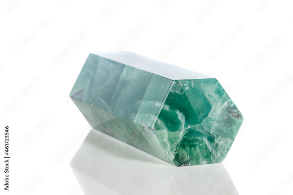Macro mineral stone Fluorite crystal on a black background Macro mineral stone Fluorite crystal on a black background