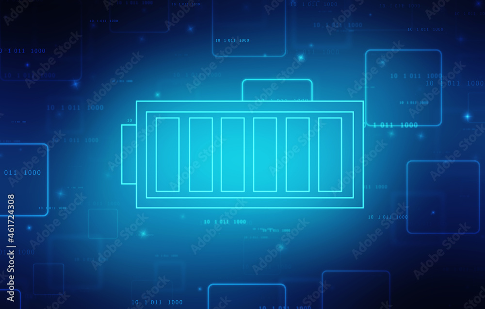 Battery Icon in digital background, battery supply Concept Background, Energy Efficiency Concept, Power and Energy background Battery Icon in digital background, battery supply Concept Background, Energy Efficiency Concept, Power and Energy background