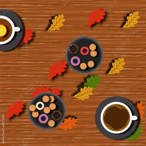 drawings dedicated to the theme of autumn, the first coolness and home warmth