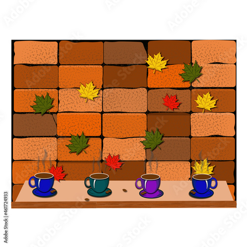 drawings dedicated to the theme of autumn, the first coolness and home warmth