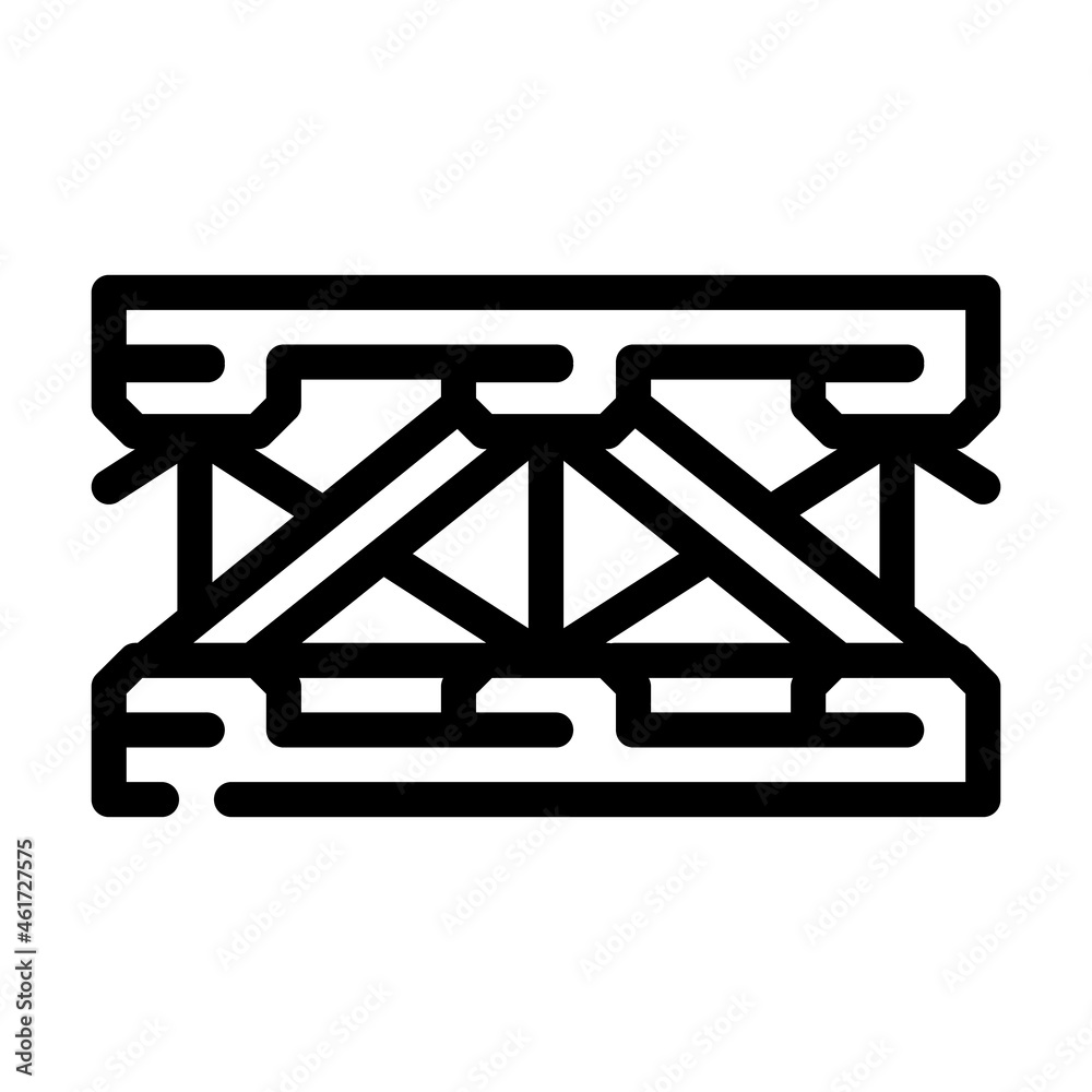 bridge metal material frame line icon vector. bridge metal material frame sign. isolated contour symbol black illustration bridge metal material frame line icon vector. bridge metal material frame sign. isolated contour symbol black illustration