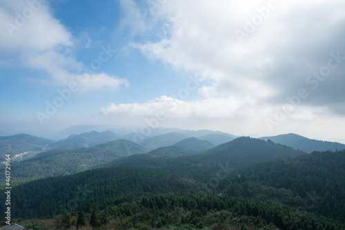 Panoramic view on the top of the mountain