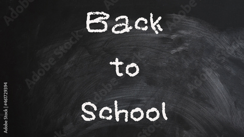 Back to school on black chalk board