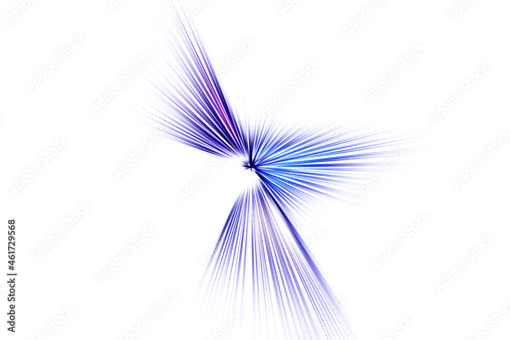 Abstract surface of blur radial zoom in blue and lilac tones on a white background. Abstract bright background with radial, diverging, converging lines .