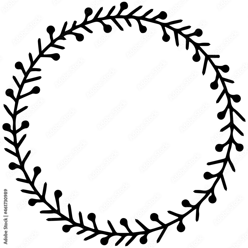 New Year's wreath frame of branches. Decoration for Christmas. New Year's wreath frame of branches. Decoration for Christmas.