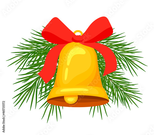 Christmas bell. cartoon style