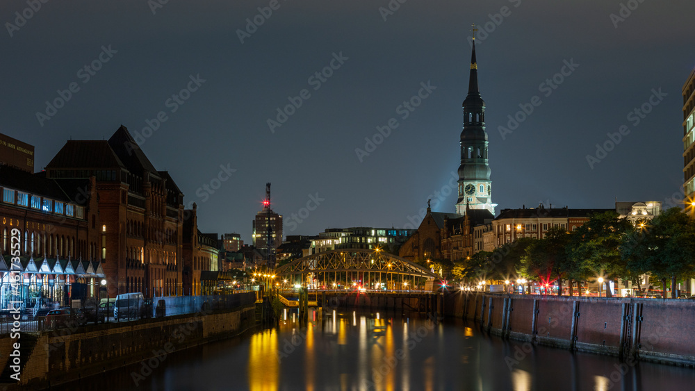 city at night - Hamburg warehouse district