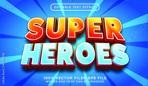 Super Heroes - illustrator editable text effect Premium Vector