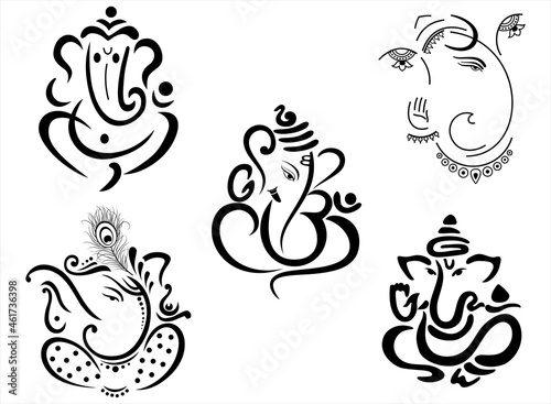 Photo Ganesha, Aum, Hindu wedding card, Diwali, India