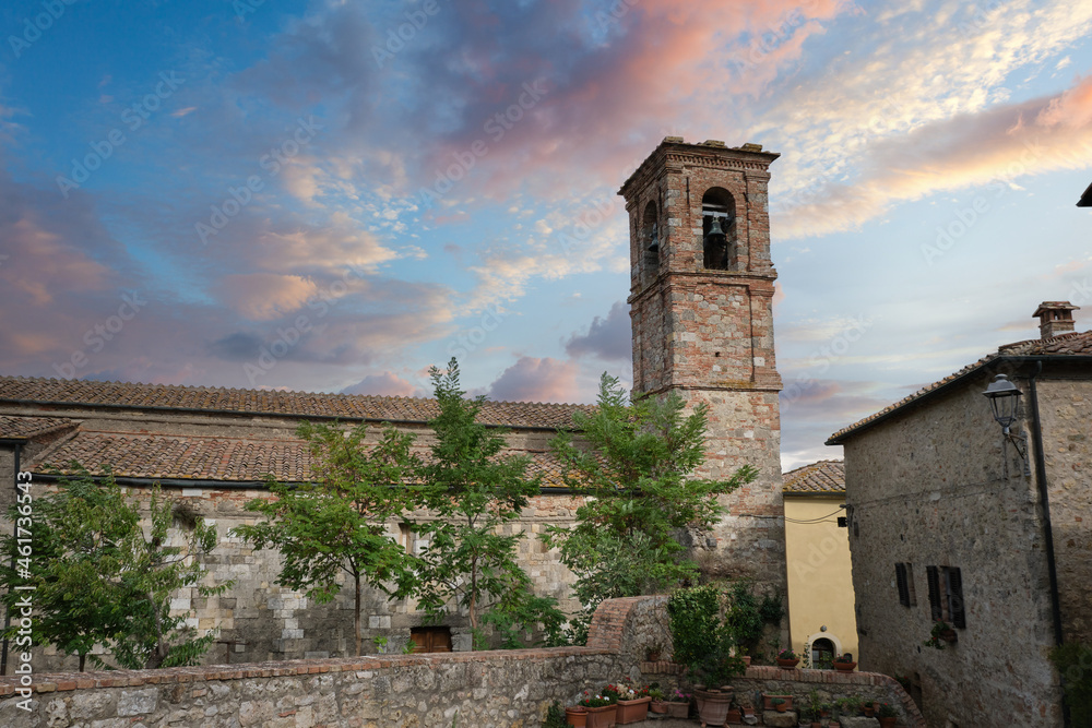 church of san giovanni battista in the town of mensano in tuscany