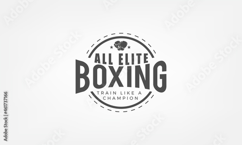 all elite boxing logo black and white with gloves