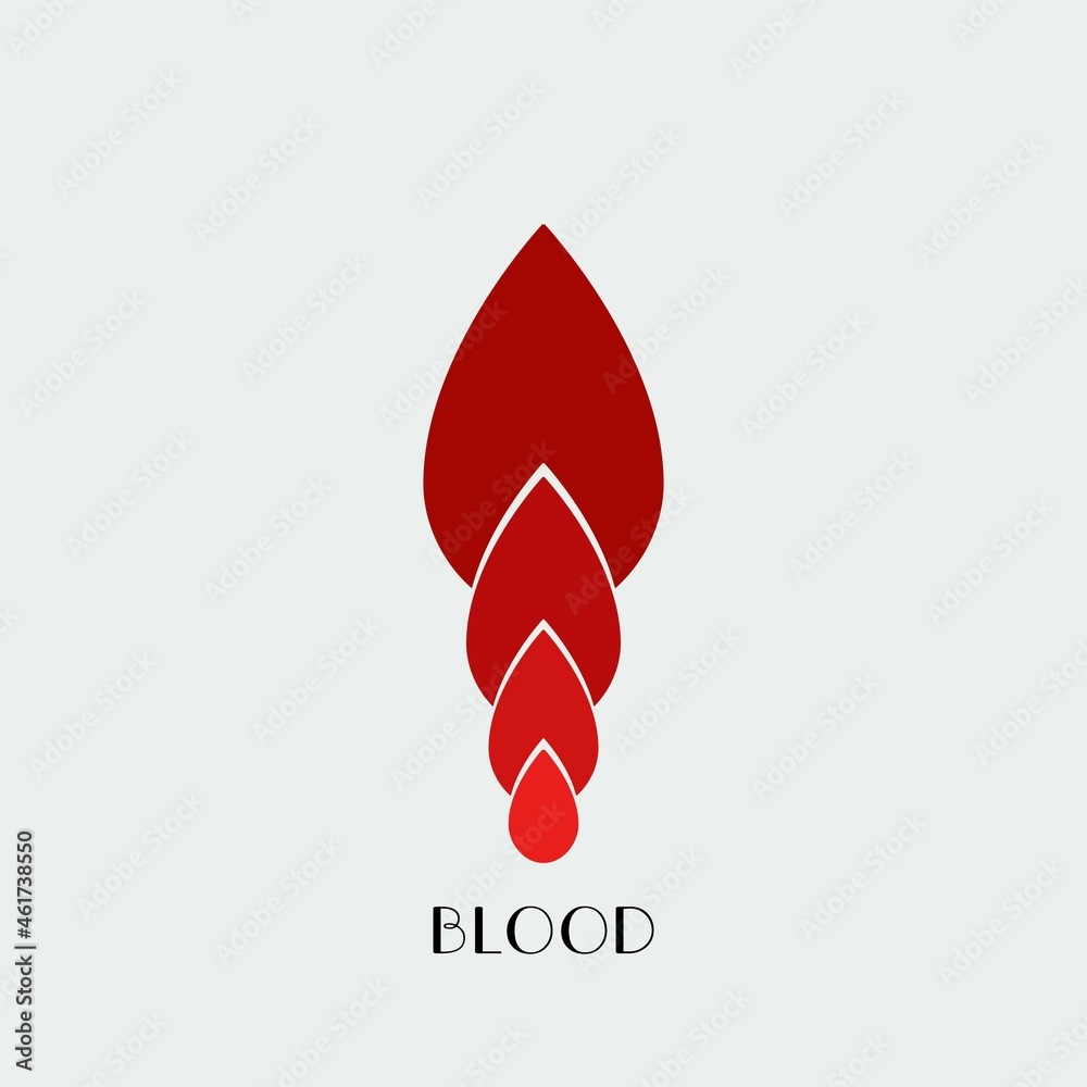 Fototapeta premium Blood drops symbols on white background. Healthcare conceptual design