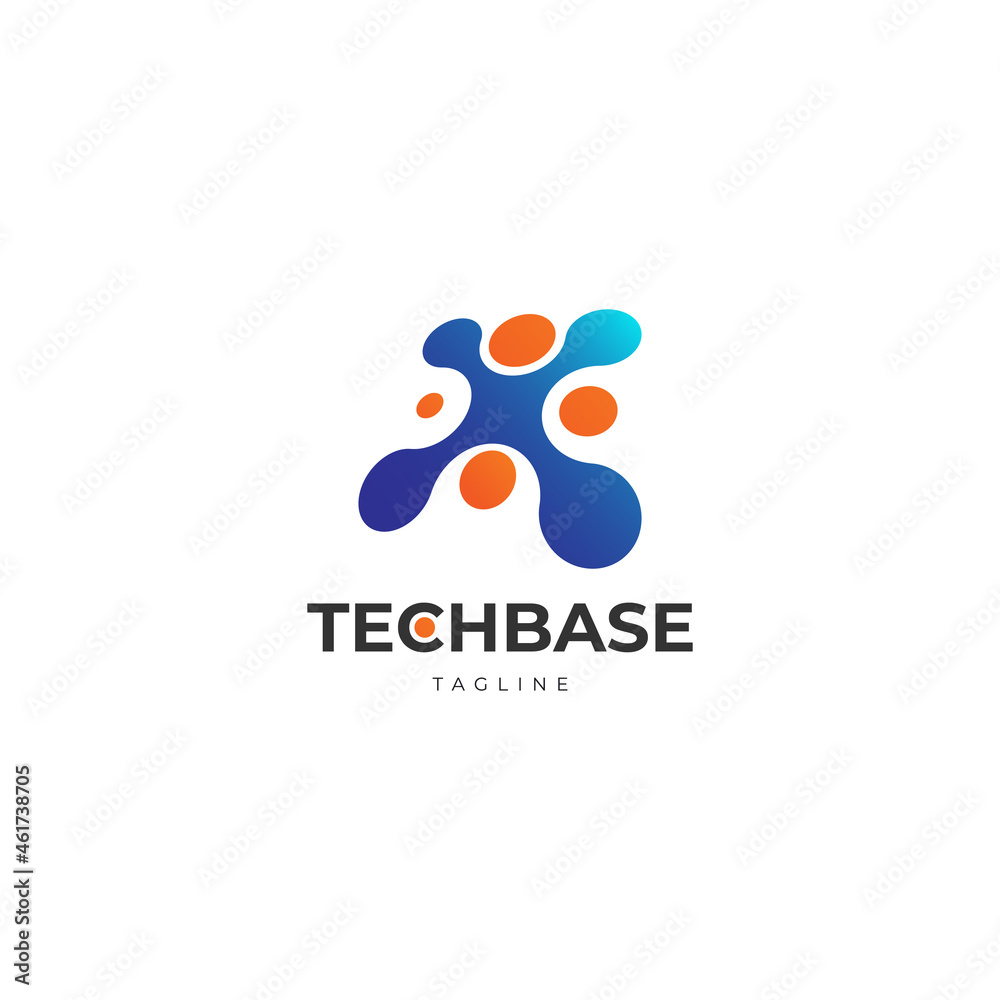 Fototapeta premium Dot Networked Technology Logo Design Template