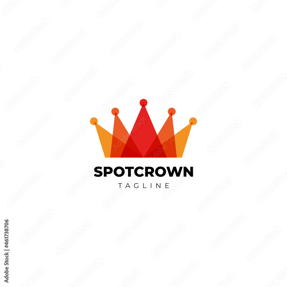 Obraz premium Layered Red King Crown With Spotlight Logo Design Template
