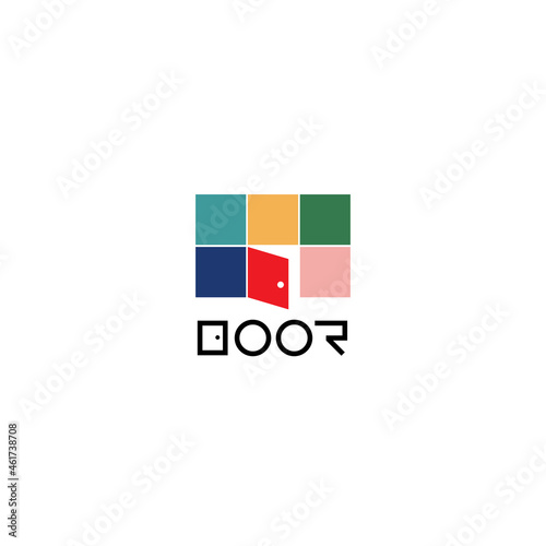 Simple Door Opened Logo Design Template