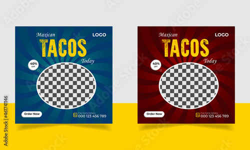 Mexican Tacos Social media post template