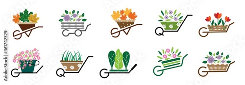 garden gardener gardening logo for website and company set