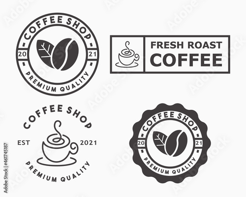 coffee shop logo design template. eco, bio, natural concept logo, coffee illustration vector