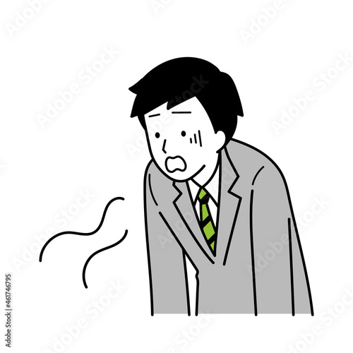 Illustration of a depressed man.