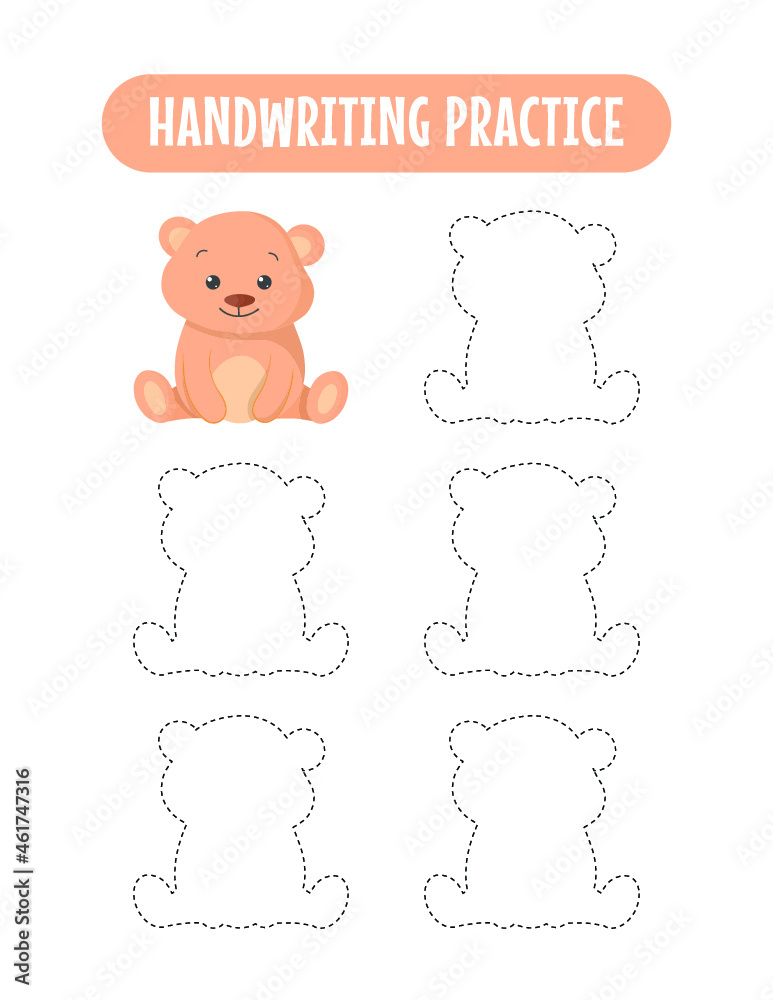 Fototapeta premium Handwriting practice educational children game