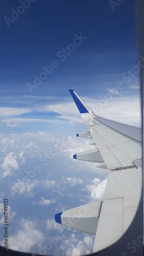 wing of airplane, view from an airplane window